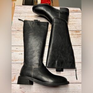 Black Knee-High Leather Boots